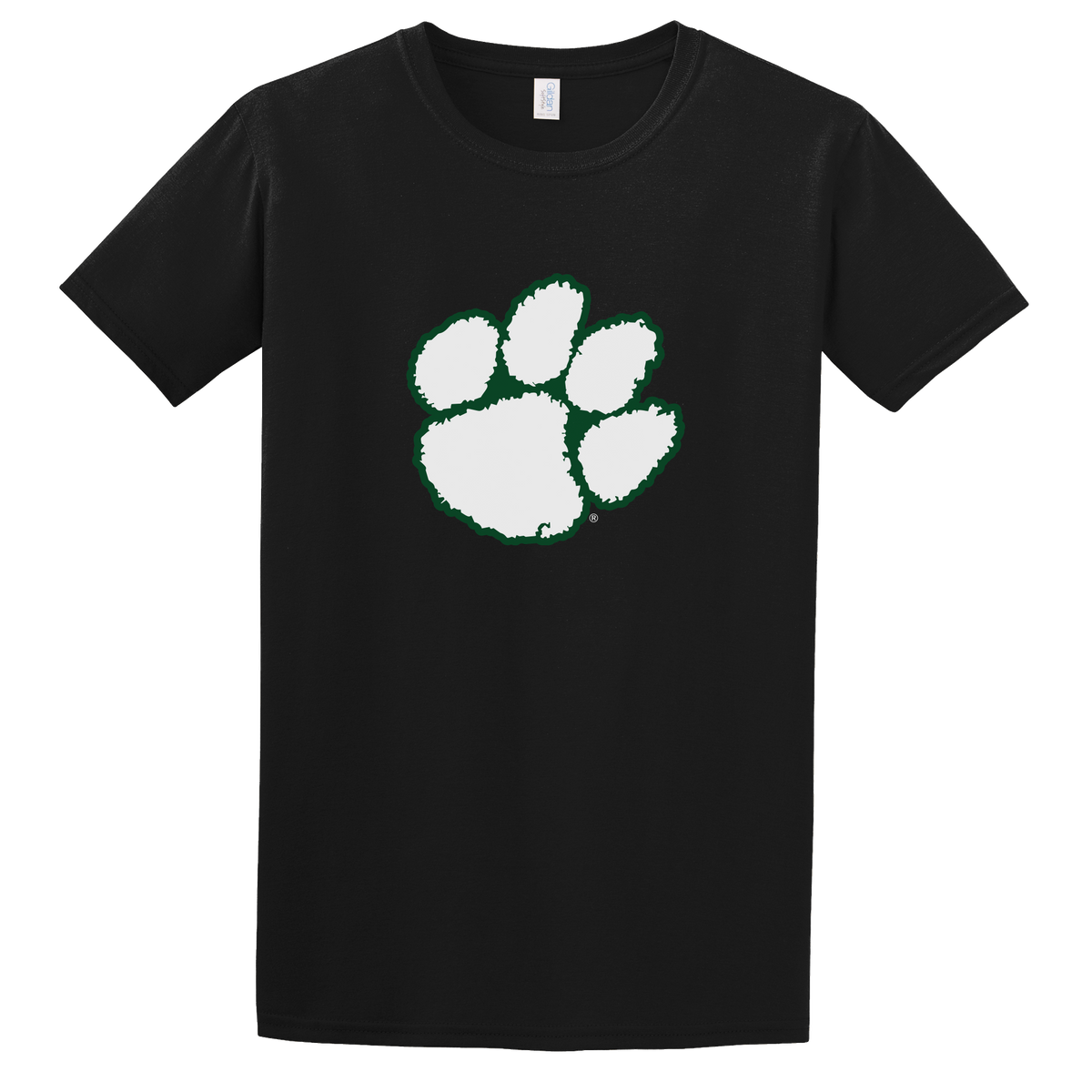 Classic Clemson White and Green Paw T-Shirt |  St. Patrick&#39;s Day - Black