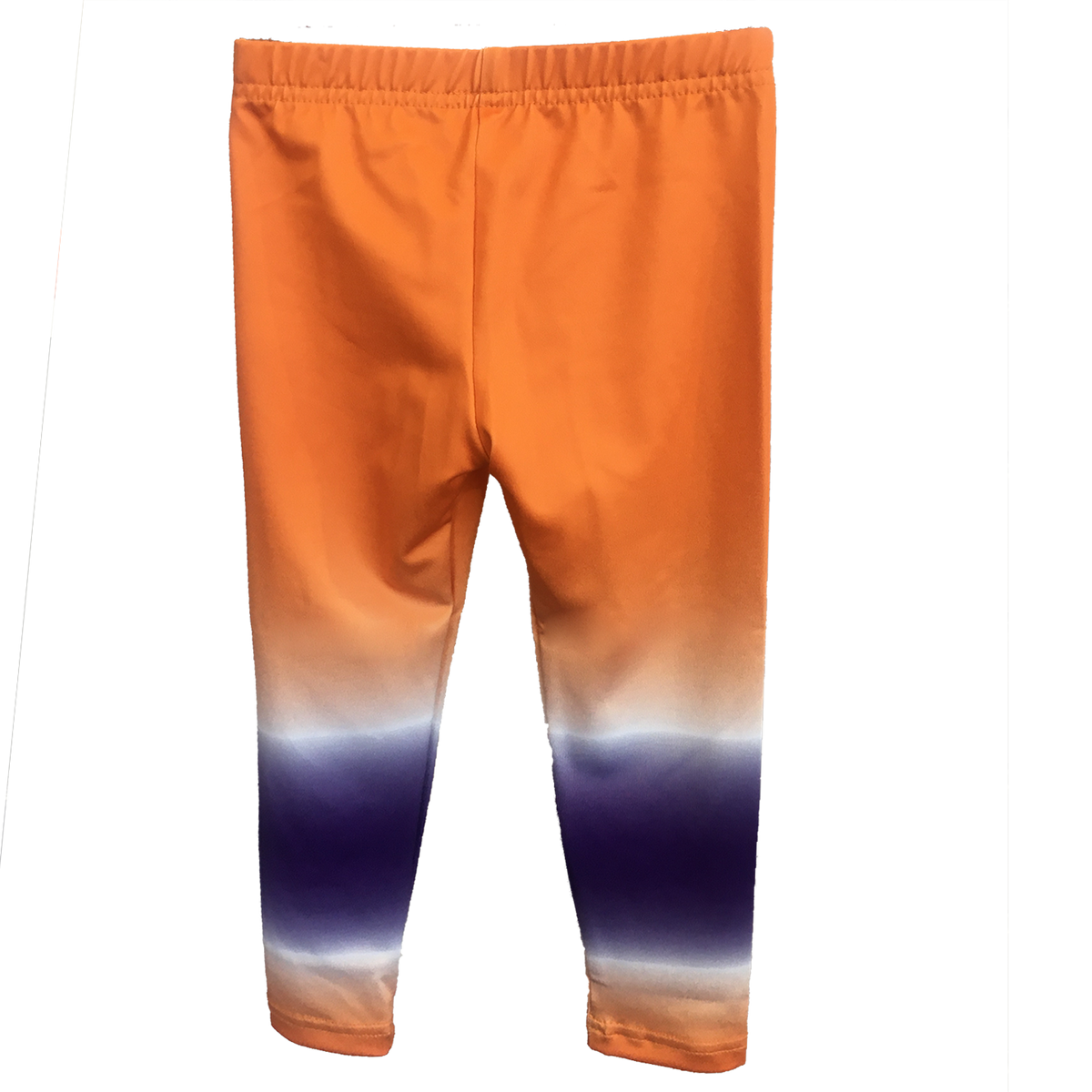 Clemson Tigers Leggings with Orange and Purple Tie-Dye and white Paw - Girls