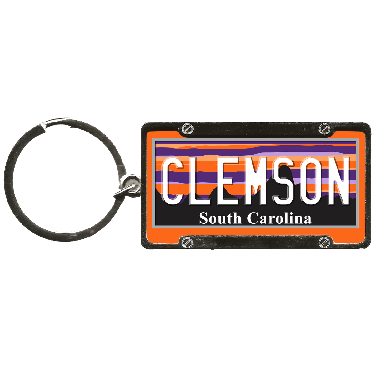 Clemson Landscape License Plate Keychain