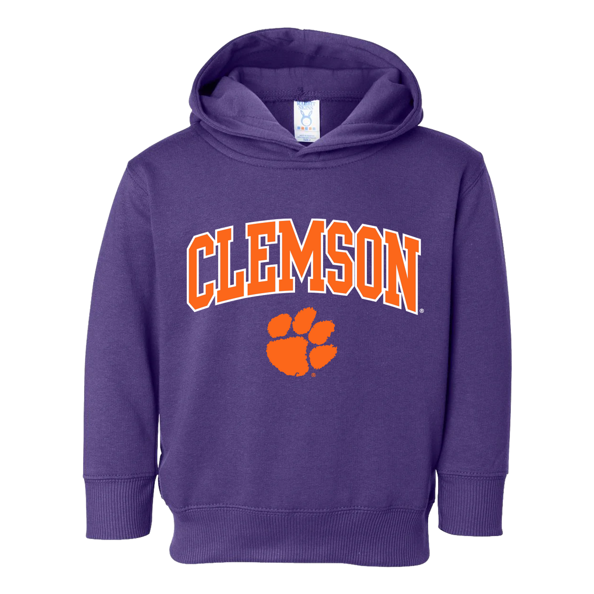 Clemson Orange and White Arch and Paw Hoodie | Toddler - Purple