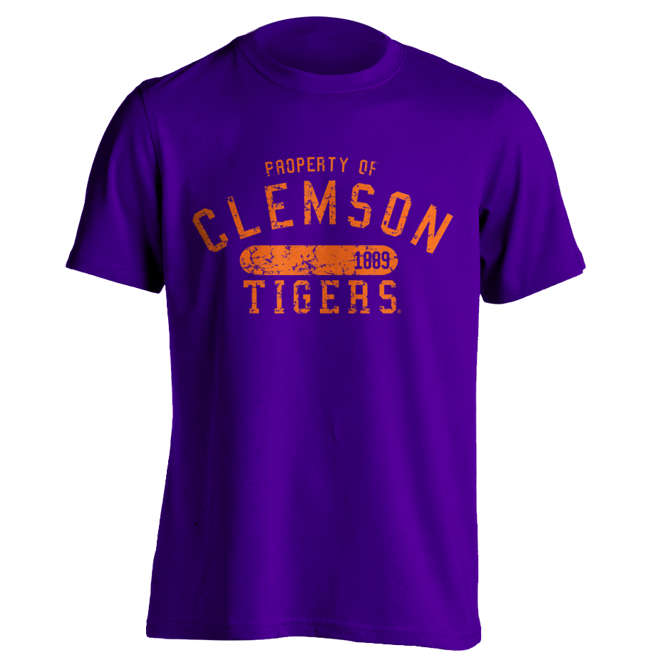Retro Property of Clemson T-shirt - Purple
