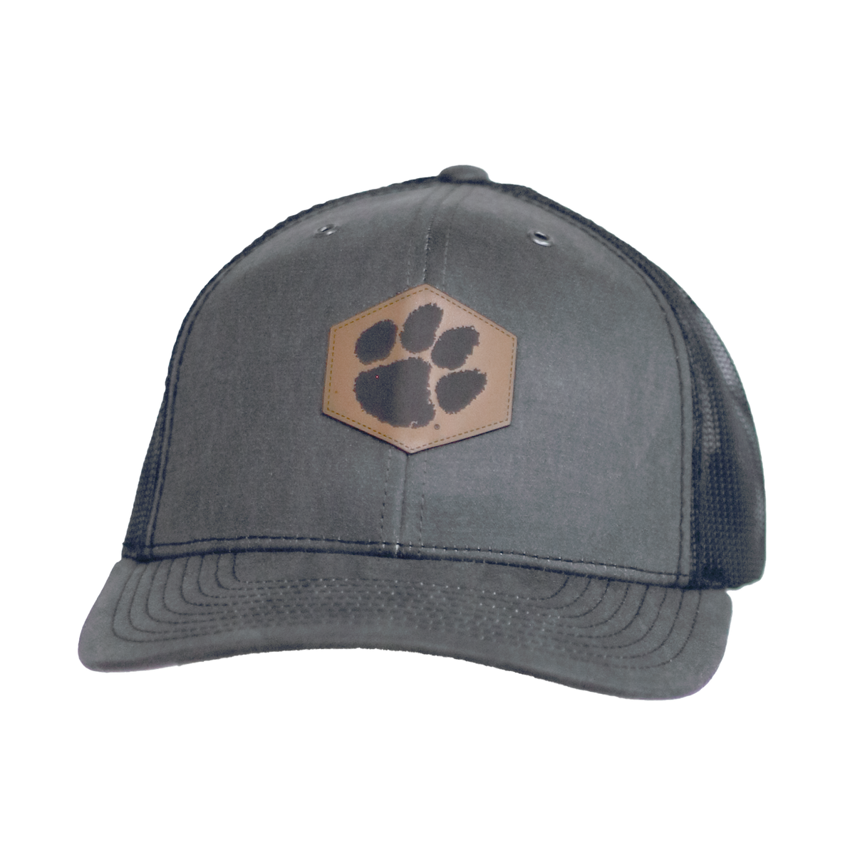 Clemson Paw on Leather Patch | R112WF - Charcoal