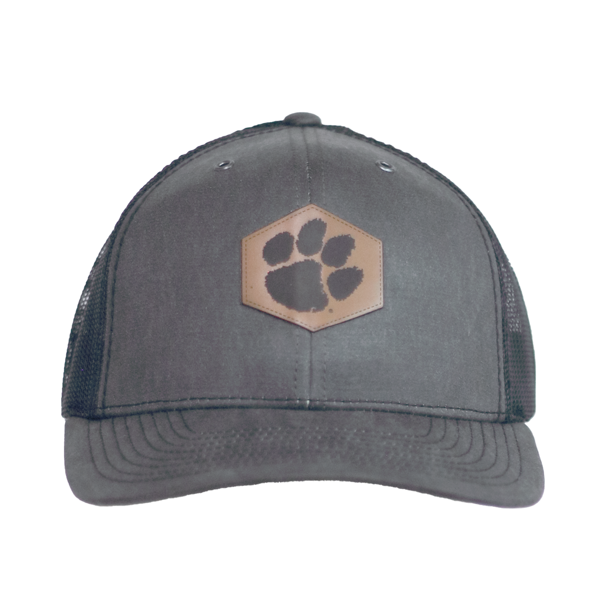 Clemson Paw on Leather Patch | R112WF - Charcoal