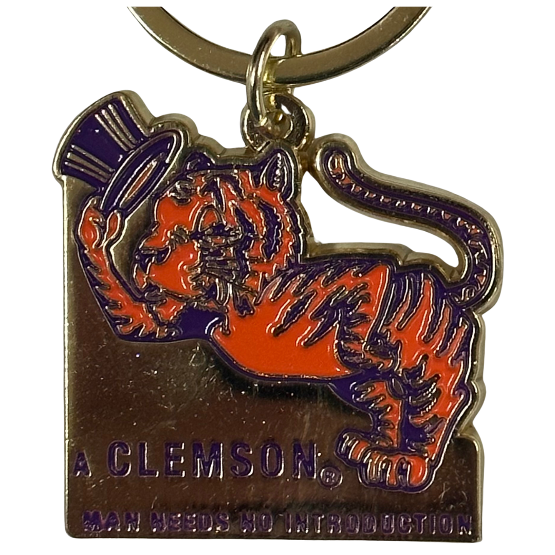 Clemson Tiger Tip Metal Keytag