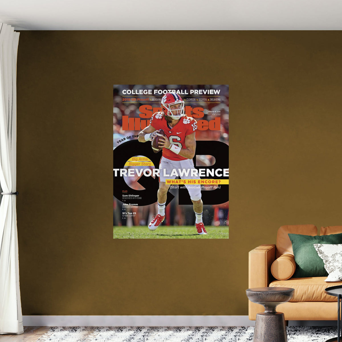 Clemson Tigers: Trevor Lawrence August 2019 Sports Illustrated Cover - Officially Licensed NCAA Removable Adhesive Decal