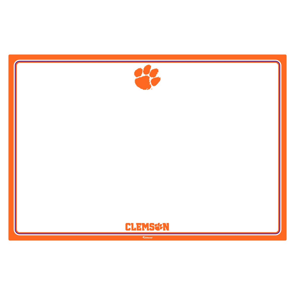 Clemson Tigers: Clemson Tigers  Dry Erase Whiteboard        - Officially Licensed NCAA Removable Wall   Adhesive Decal