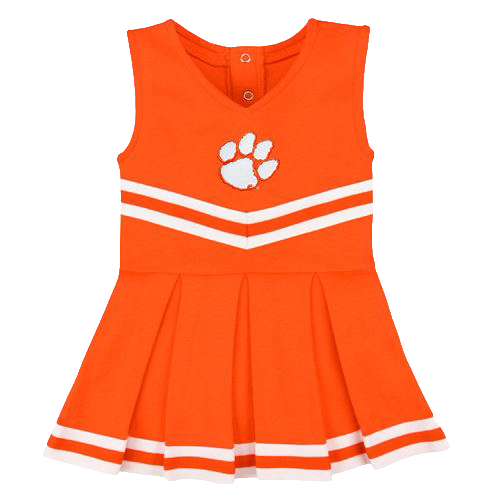 Clemson Orange Cheerleader Bodysuit Dress with Tiger Paw