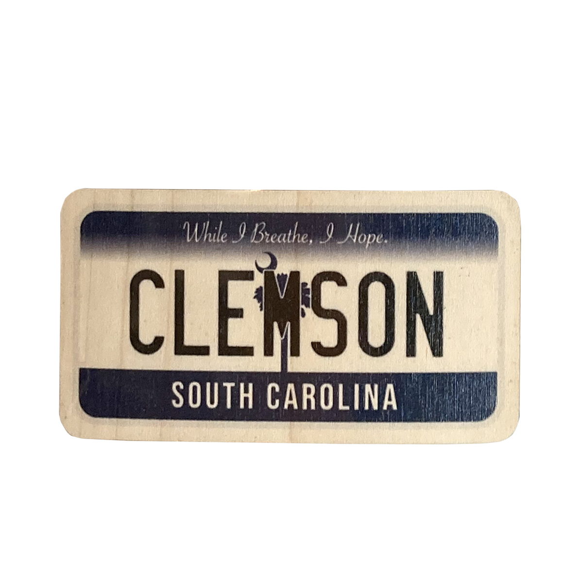 Clemson Wooden Car Tag Wood Decal