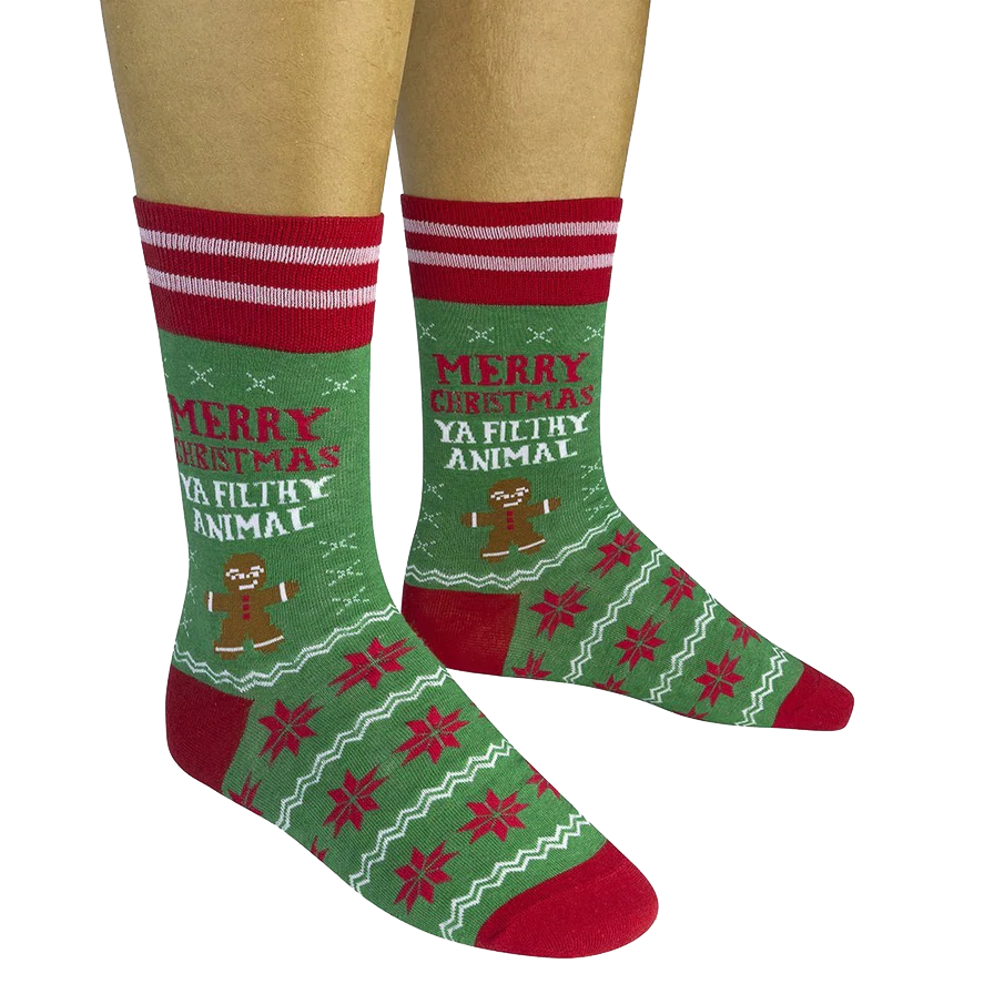 Merry Christmas Ya Filthy Animal Socks