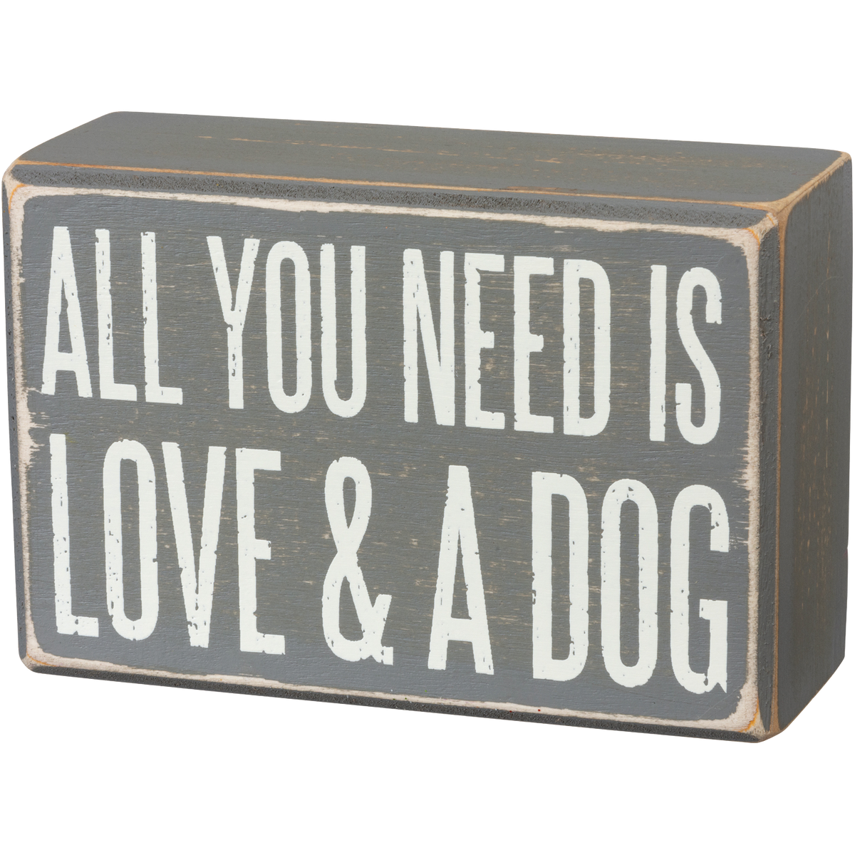 Box Sign &amp; Sock Set - Love And A Dog