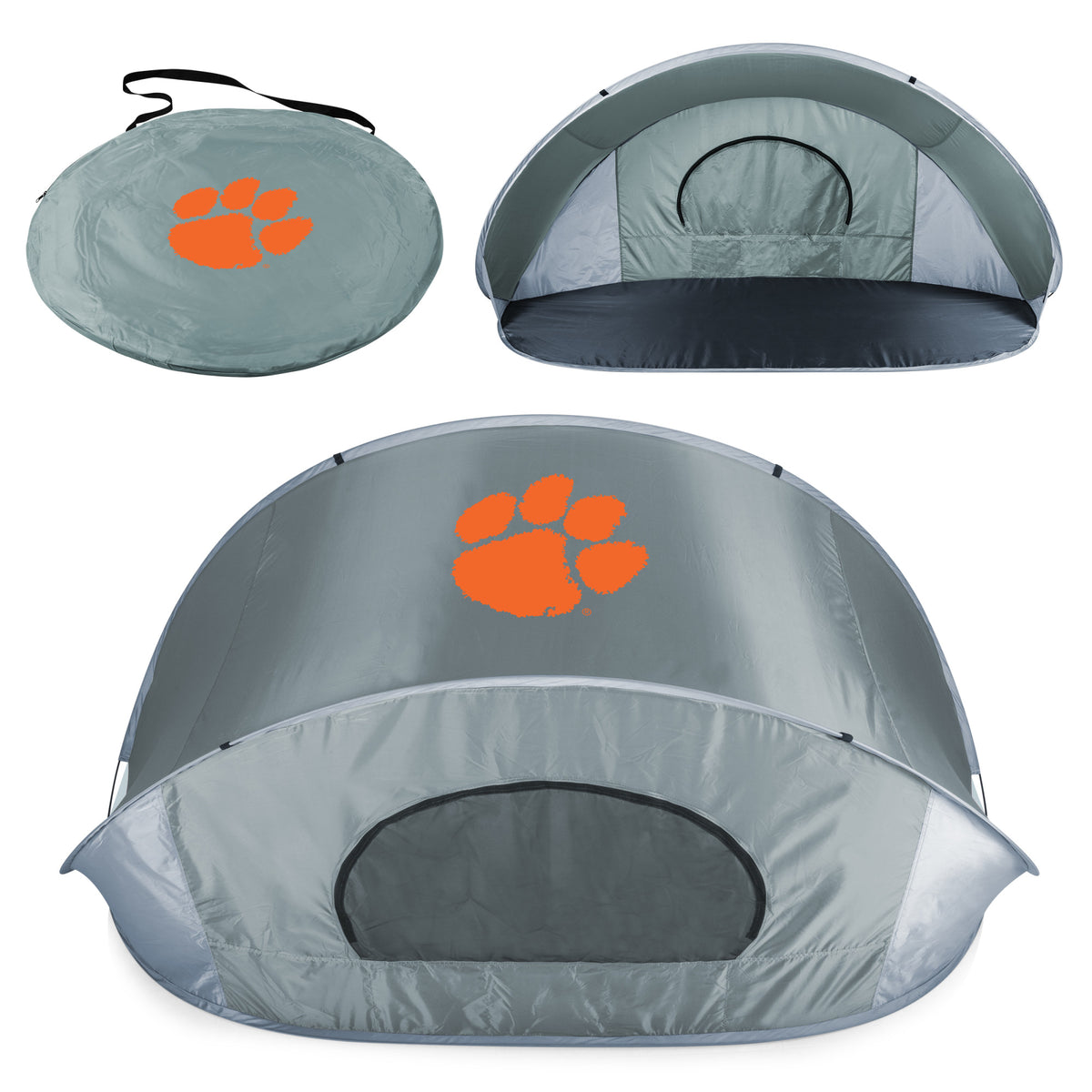 Clemson Tigers - Manta Portable Beach Tent, (Gray with Black Accents) | Online Exclusive