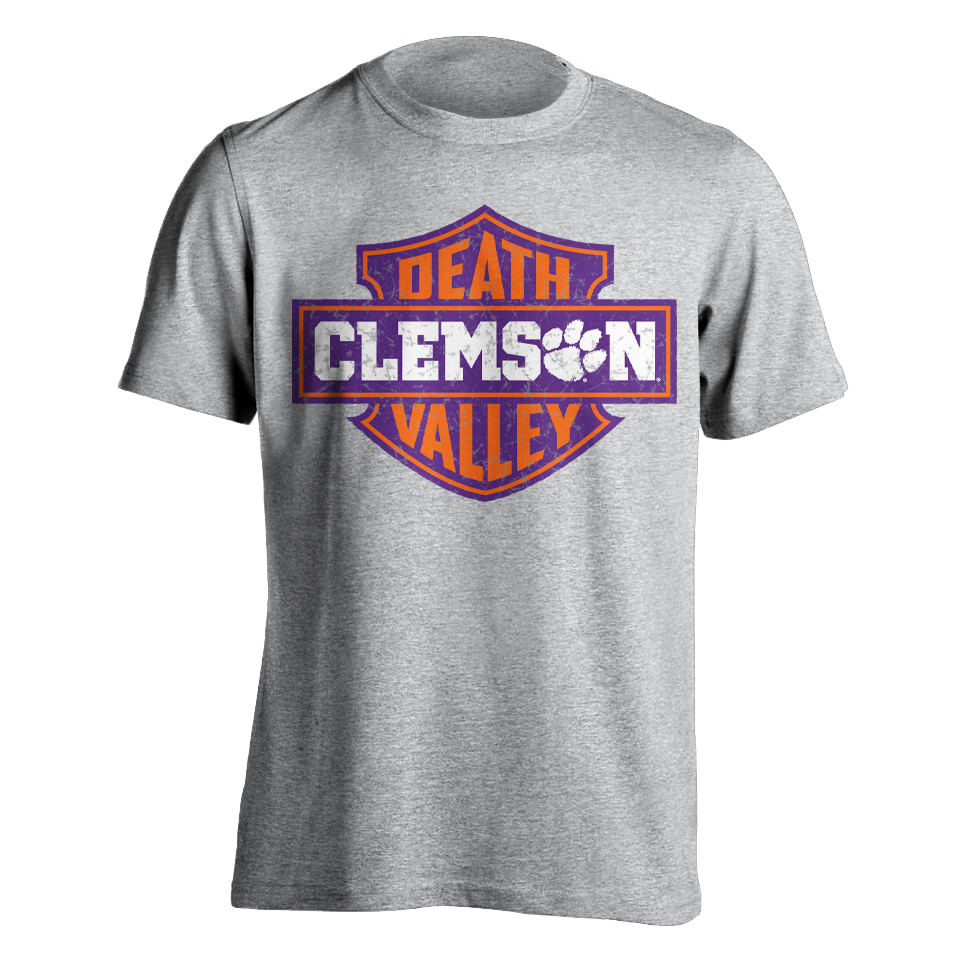 Clemson Death Valley Shield T-Shirt | MRK Exclusive - Sport Grey