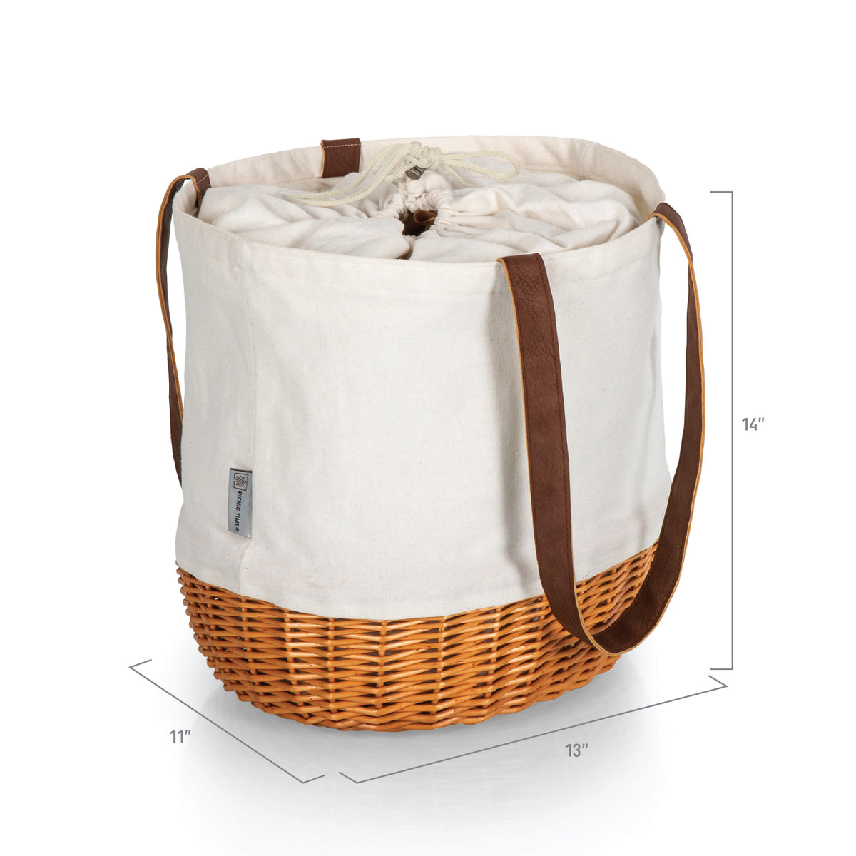 Clemson Tigers - Coronado Canvas and Willow Basket Tote, (Beige Canvas) | Online Exclusive