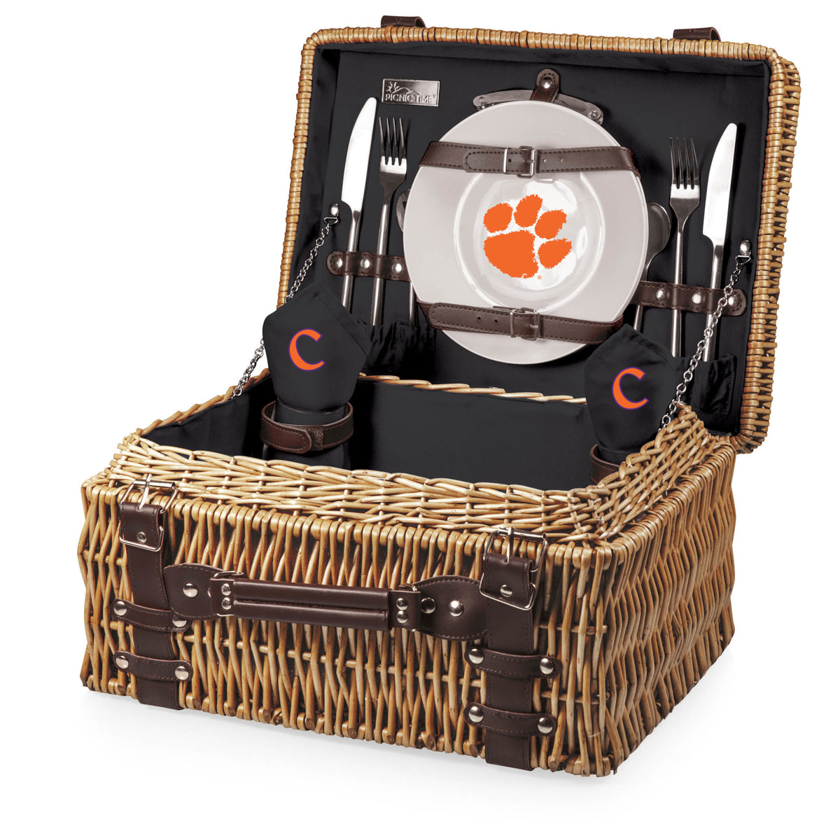 Clemson Tigers - Champion Picnic Basket, (Black with Brown Accents) | Online Exclusive