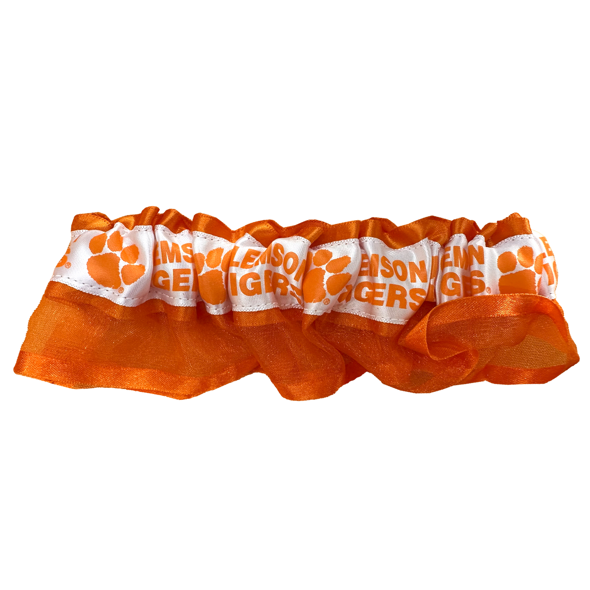 Garter-organza-orange/white Ribbon