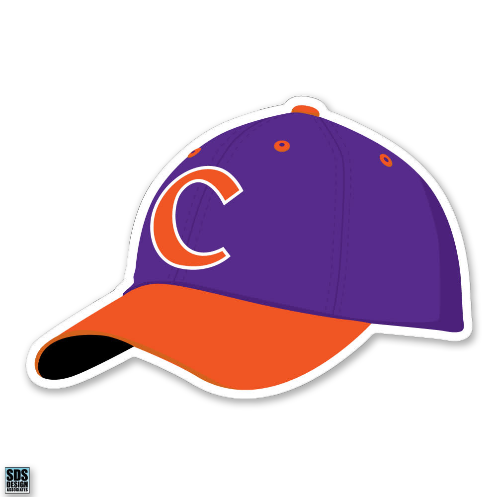 Clemson Baseball Hat Decal Sticker - 12&quot;