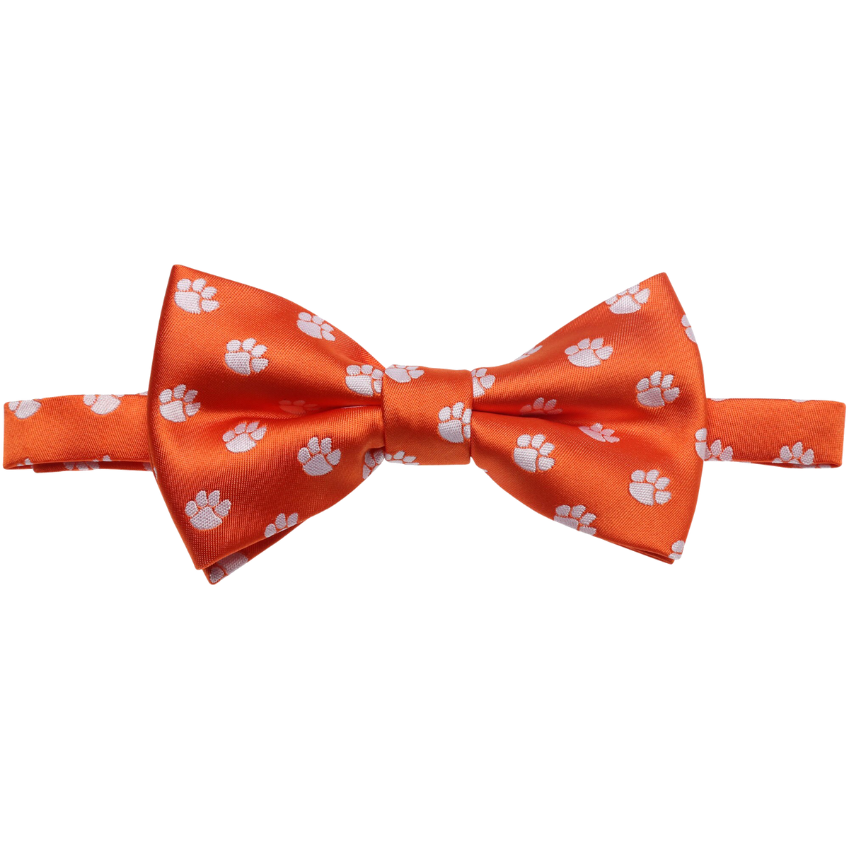 Woven Pre Tied Bow Tie - Orange With White Paws Adjustable 11 - 19&#39;&#39;