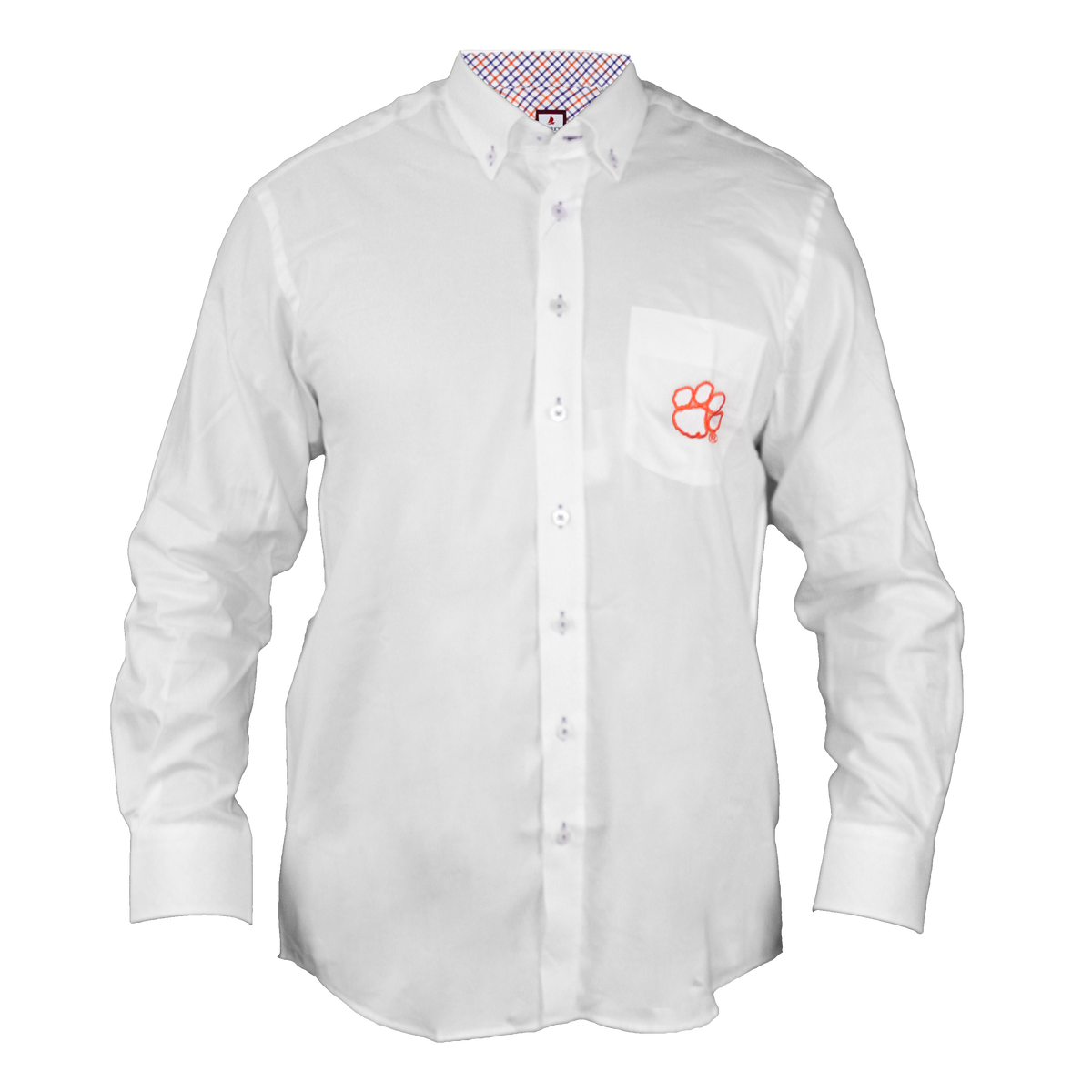 Dress Shirt With White Paw Orange Outline on Pocket