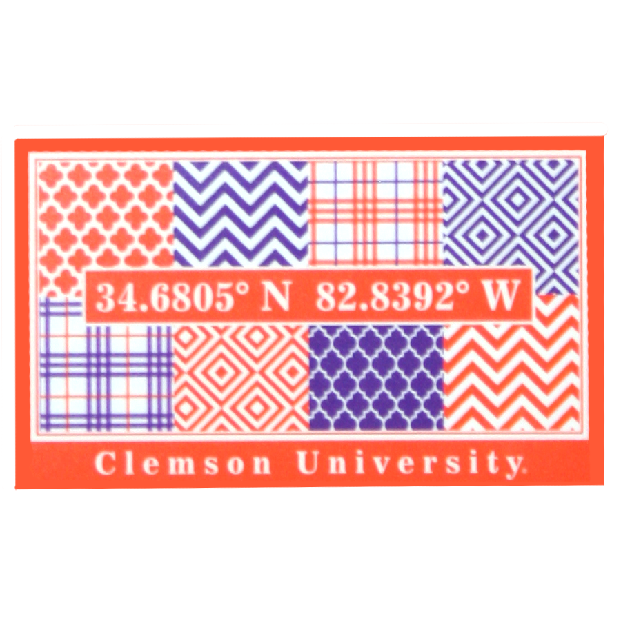 6&quot; Clemson Patchwork Coordinates Vinyl Decal