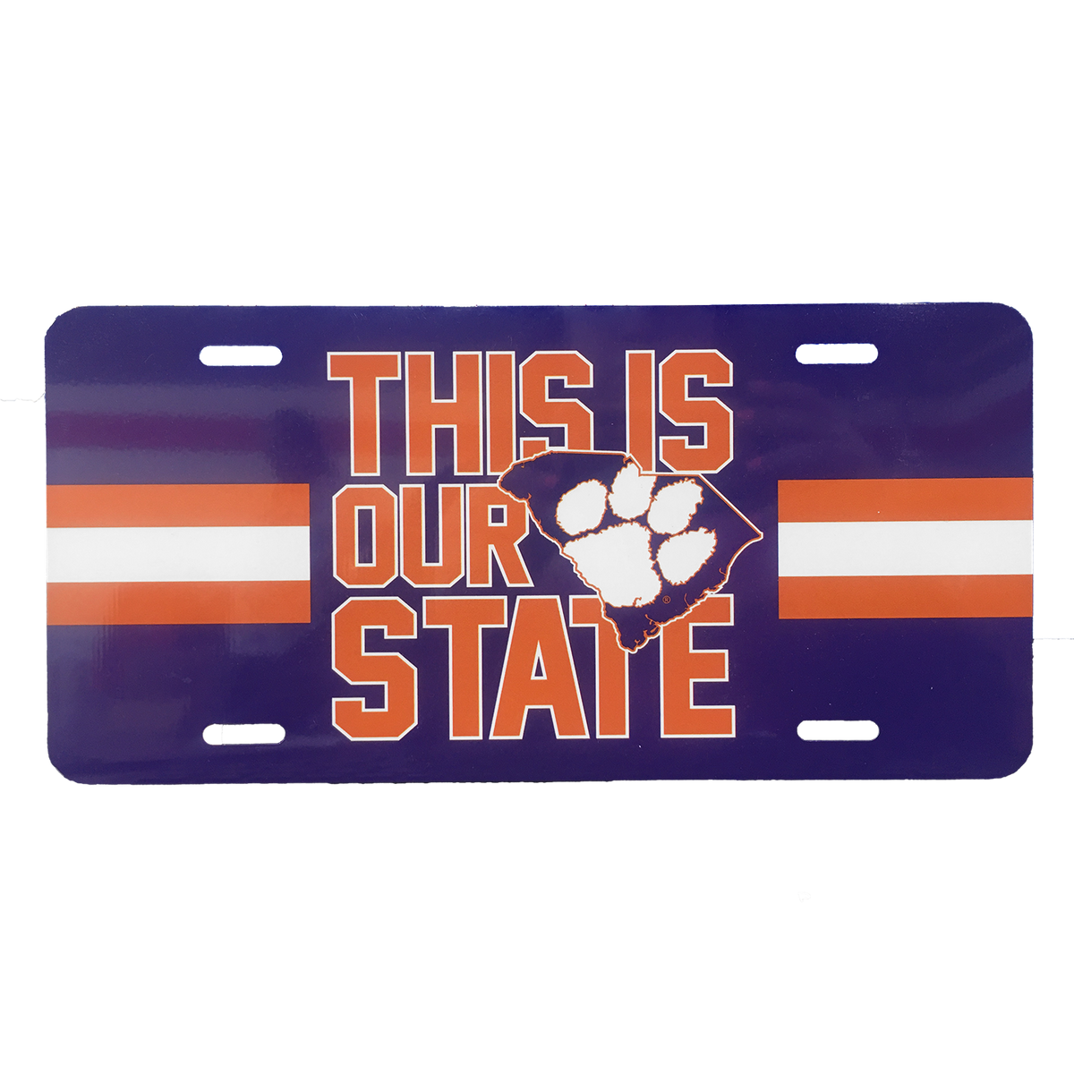 Metal License Plate This Is Our State Purple
