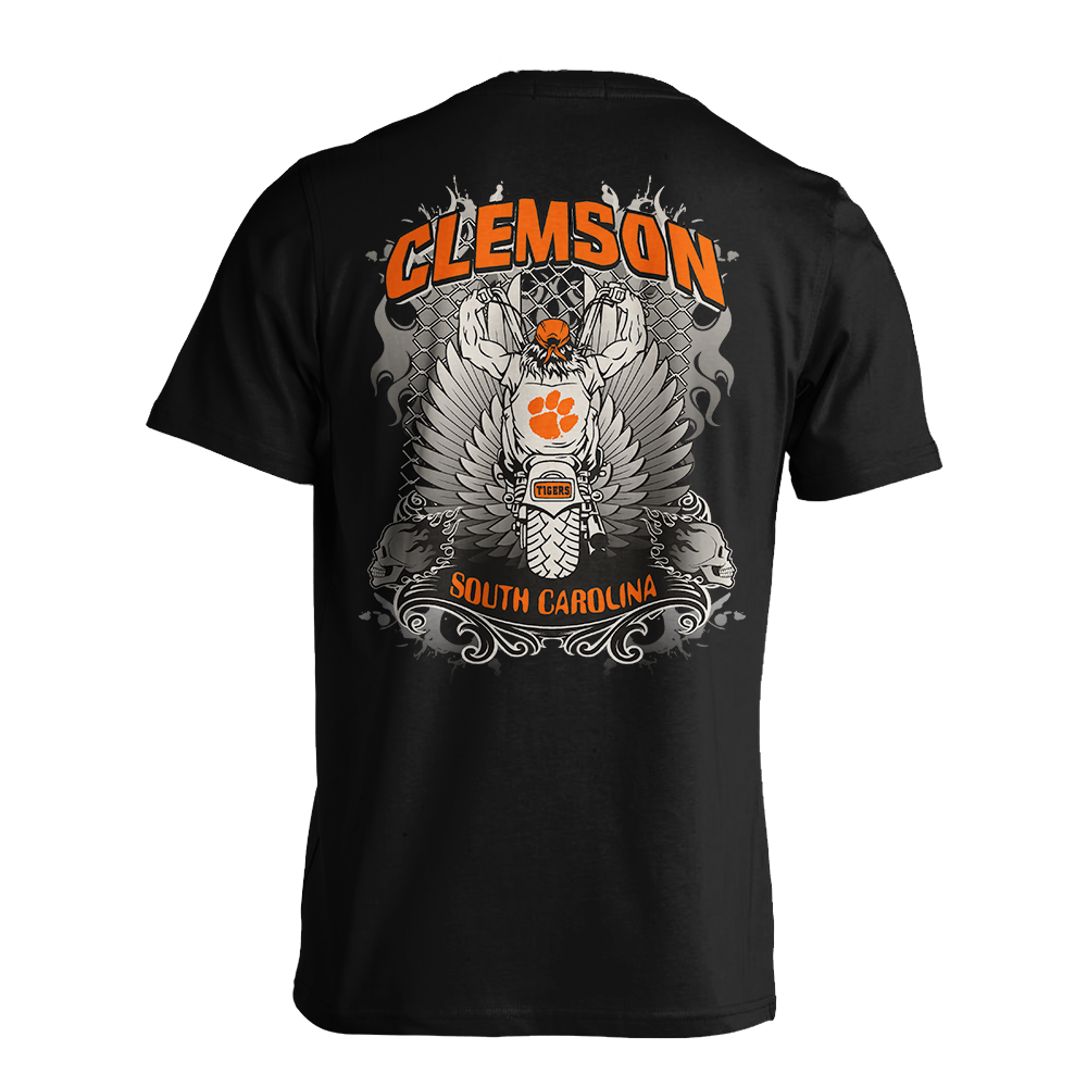 Clemson Biker Orange Paw Tee | MRK Exclusive