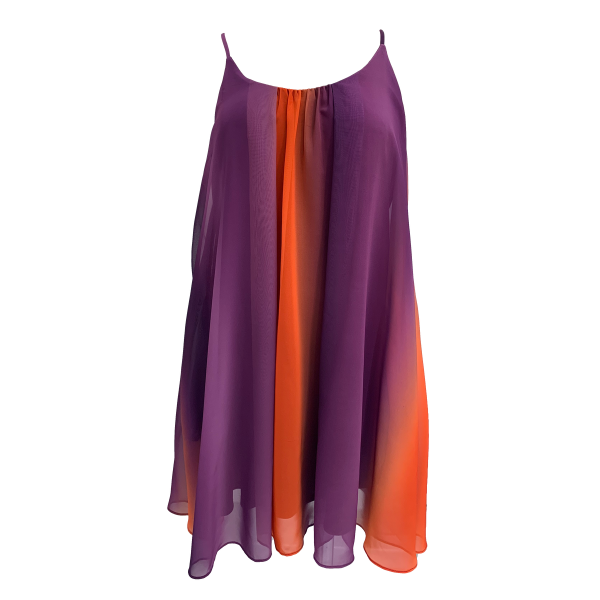 Orange and Purple Ombre Swing Dress