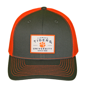 Clemson Tigers Richardson Leather Patch Hat-(Tiger Paw) Orange