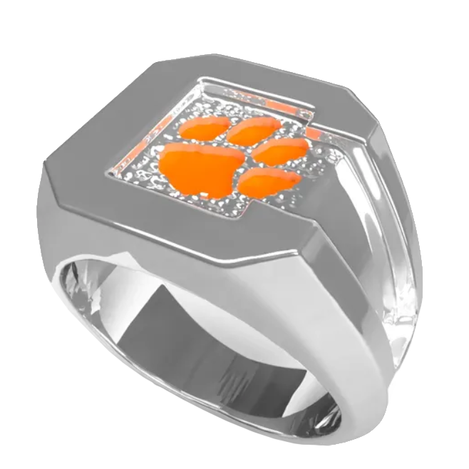 Ladies Orange and Silver Paw Ring