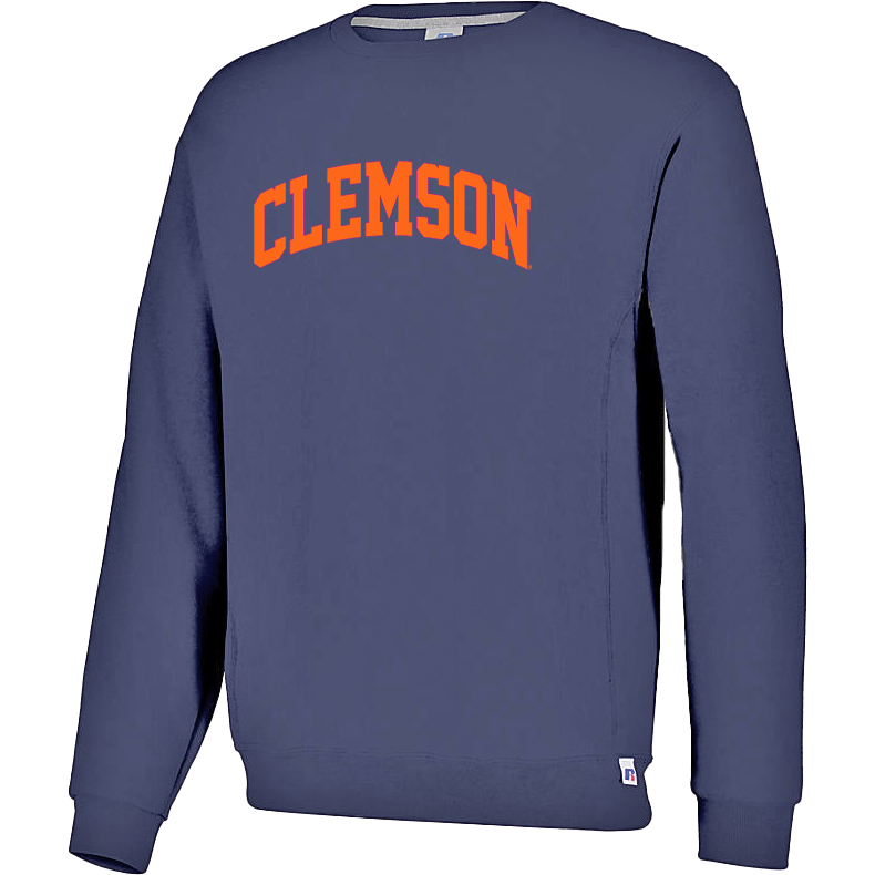 Clemson Orange Arch Crewneck - Navy