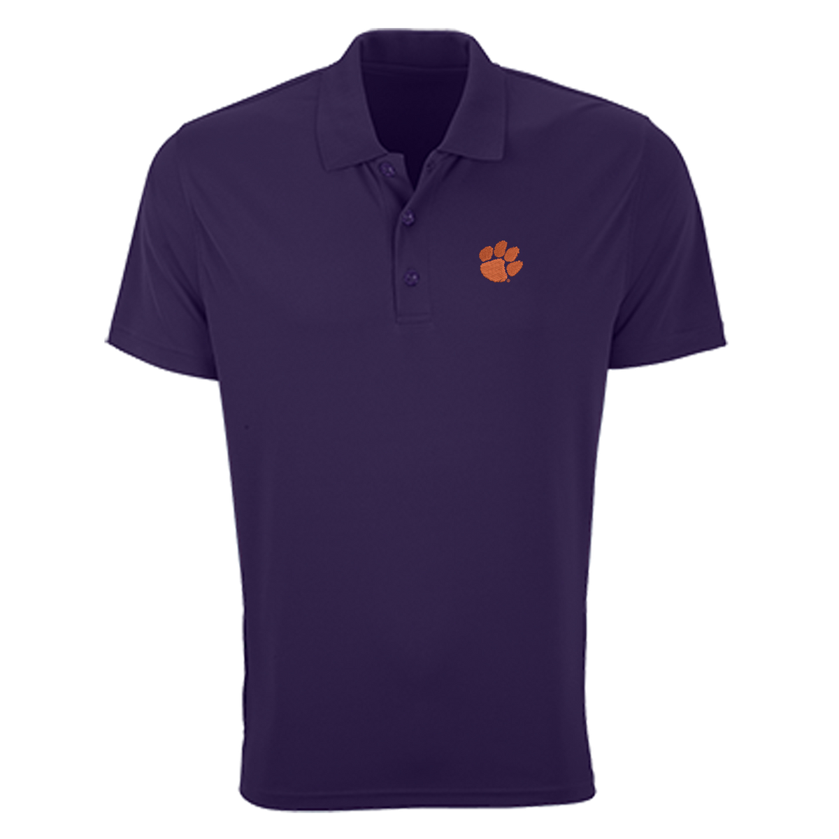 Clemson Vansport Omega Solid Mesh Tech Polo with Paw