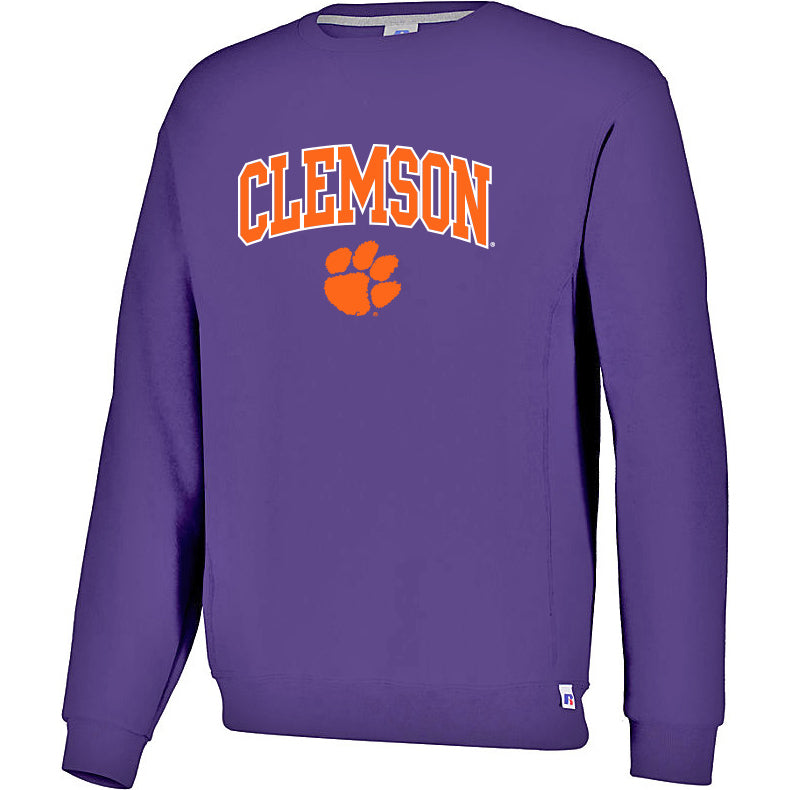 Clemson Orange and White Arch and Paw Crew | Youth - Purple