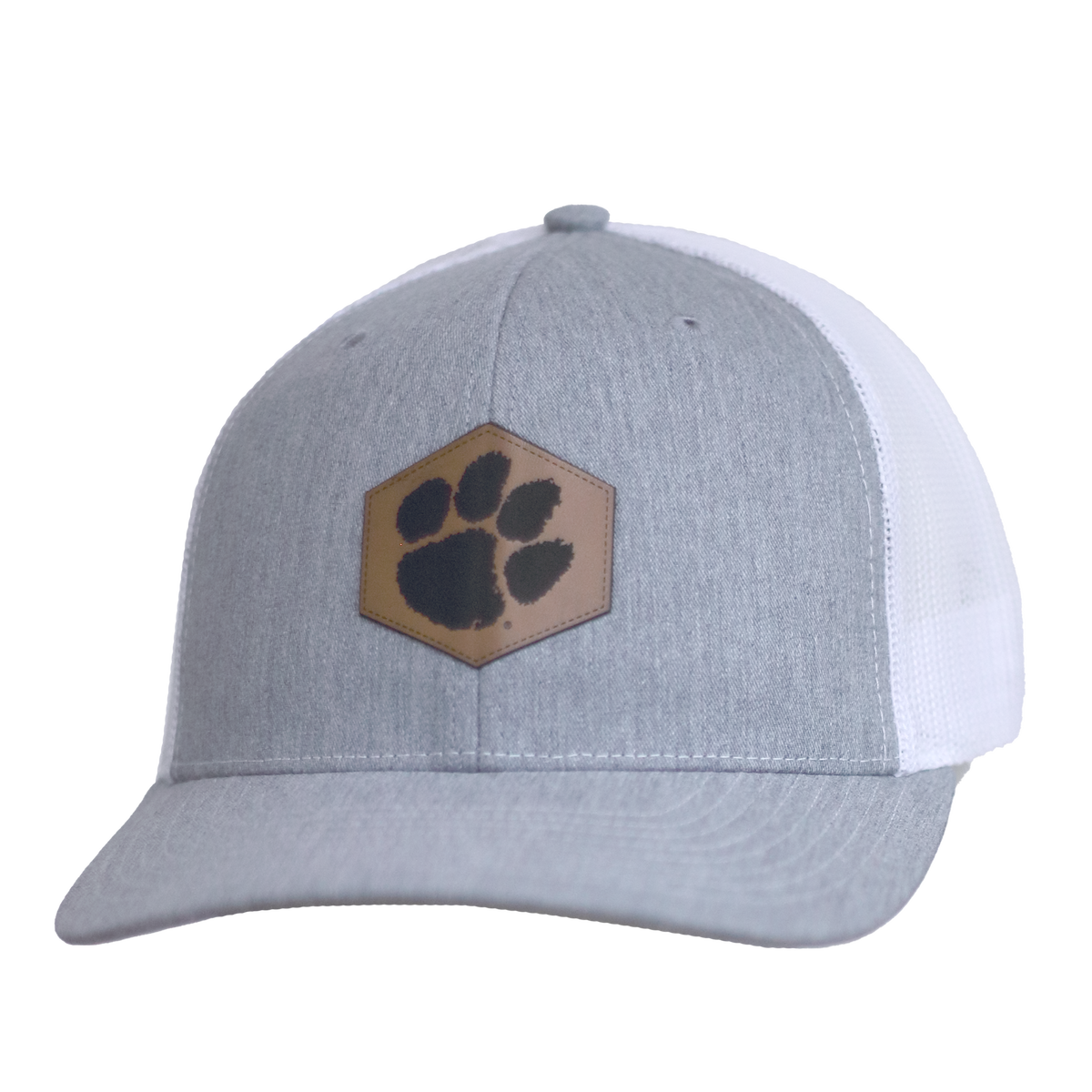 Clemson Paw on Leather Patch | R112 - Heather Grey