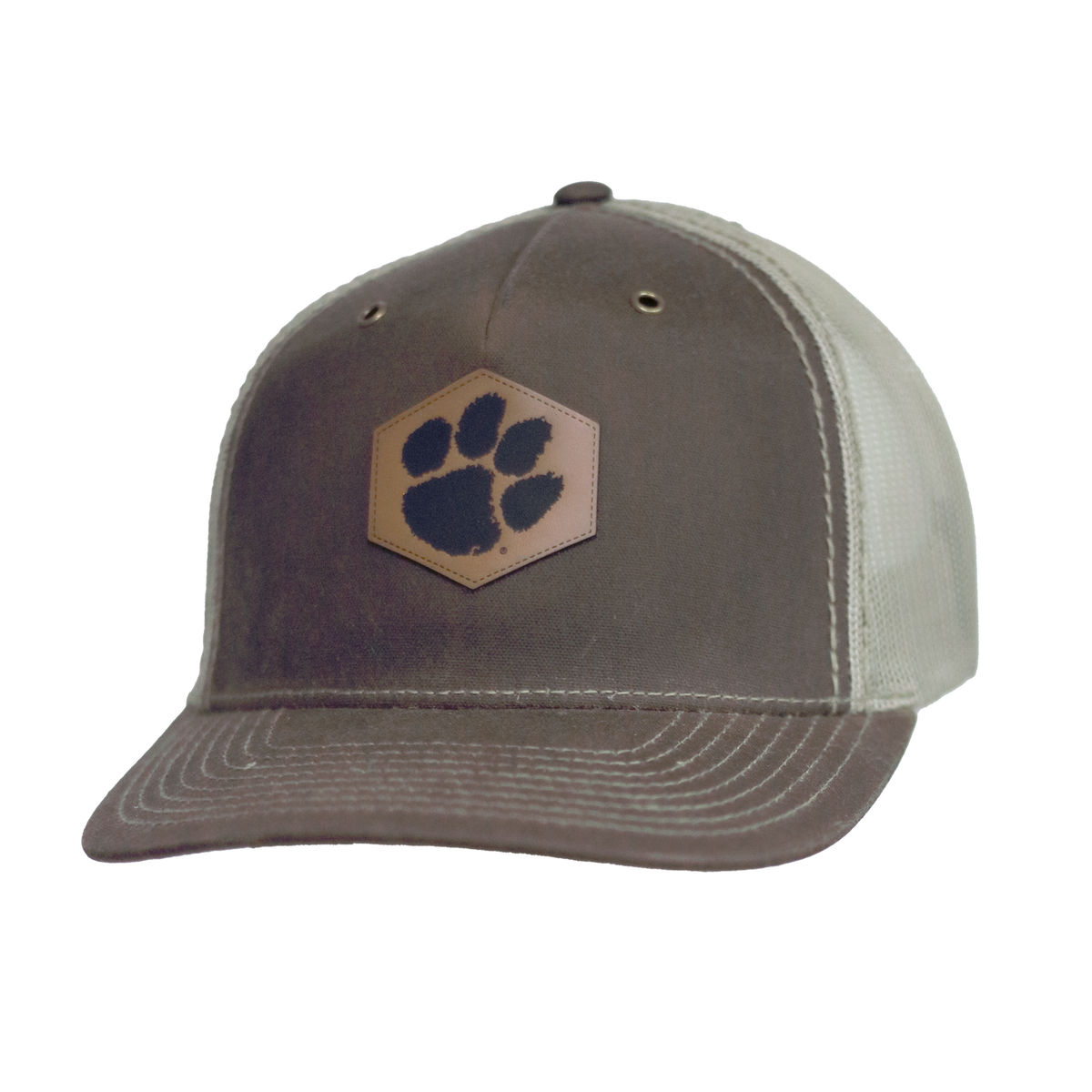 Clemson Paw on Leather Patch | R112WH - Buck