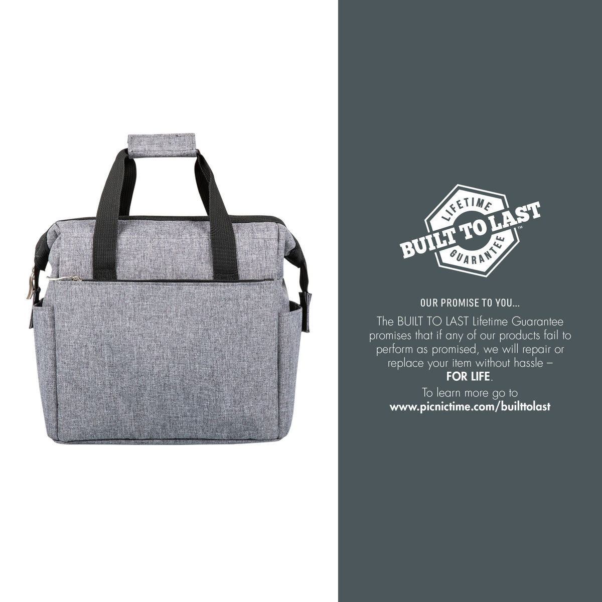 Clemson Tigers - On The Go Lunch Bag Cooler, (Heathered Gray)