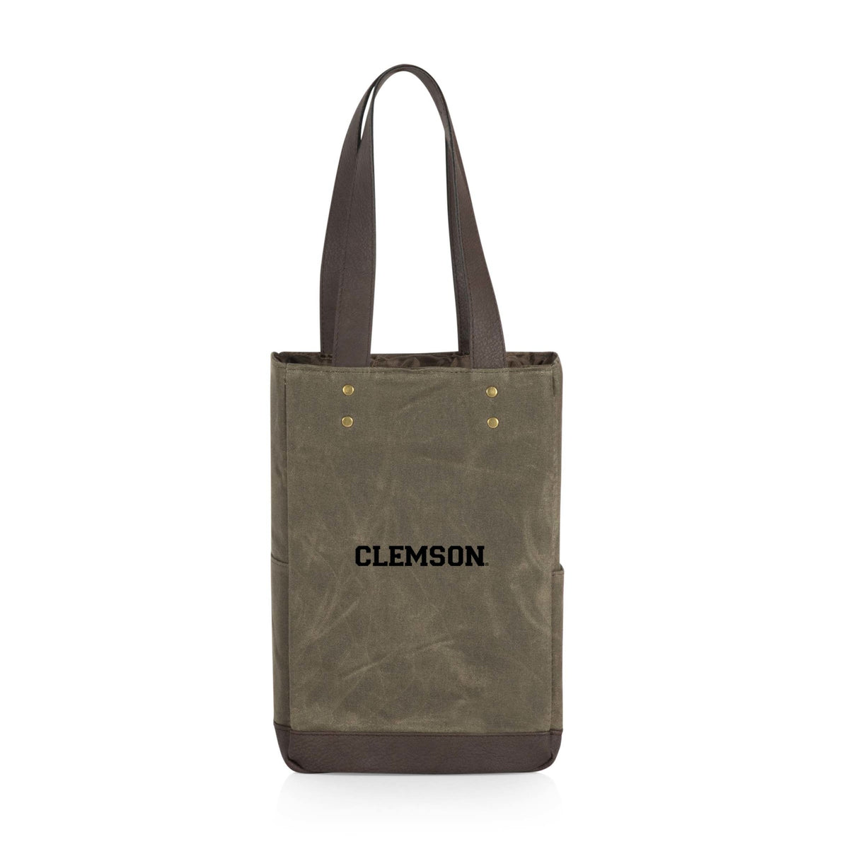 Clemson Tigers - 2 Bottle Insulated Wine Cooler Bag, (Khaki Green with Beige Accents) | Online Exclusive