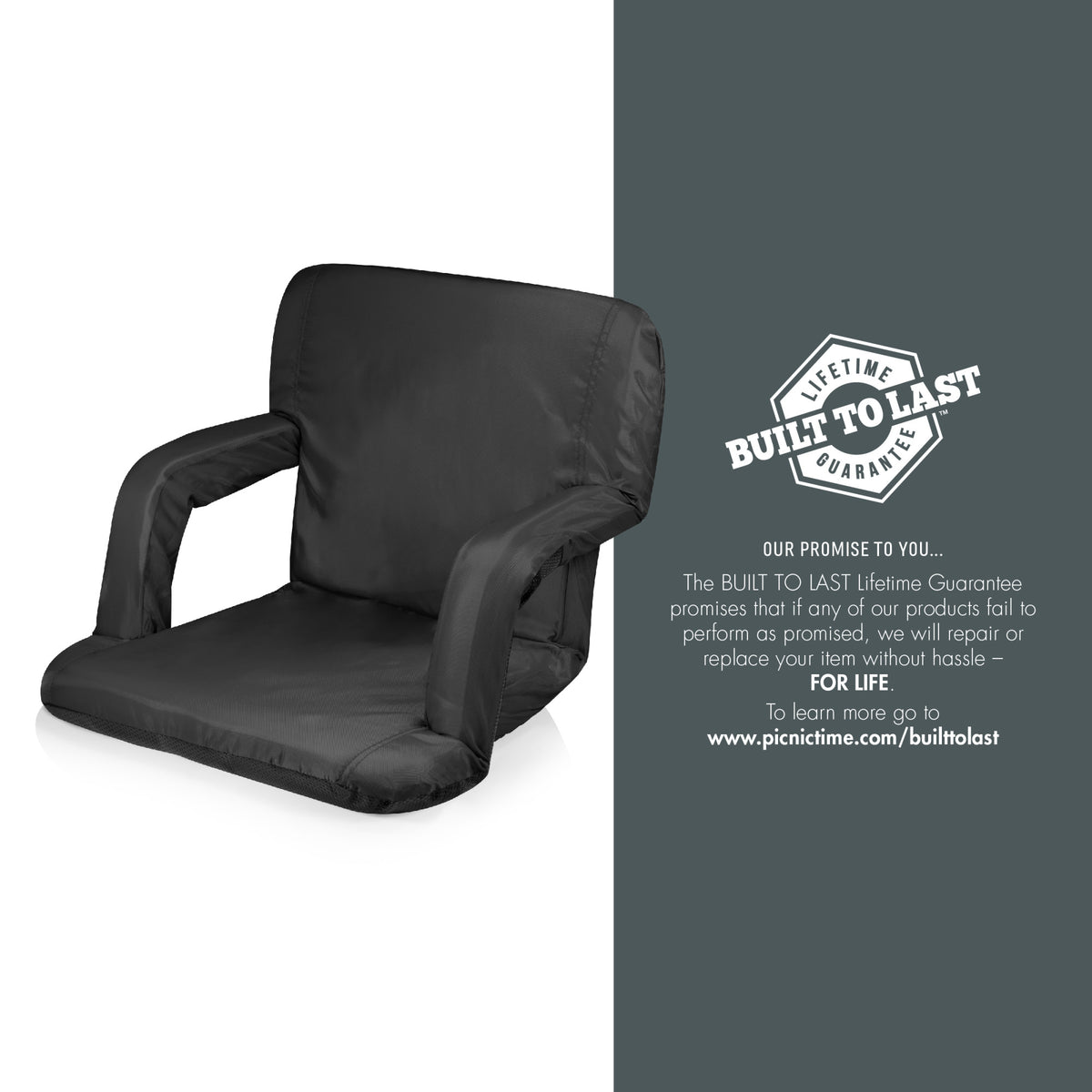 Clemson Tigers - Ventura Portable Reclining Stadium Seat, (Black) | Online Exclusive