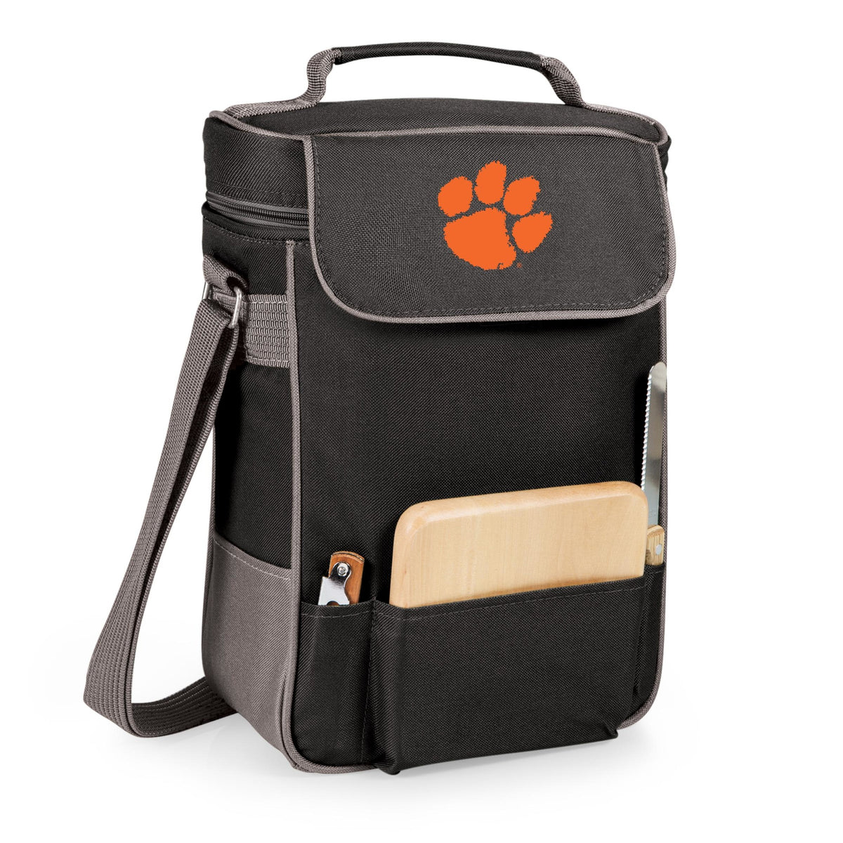 Clemson Tigers - Duet Wine &amp; Cheese Tote, (Black with Gray Accents) | Online Exclusive