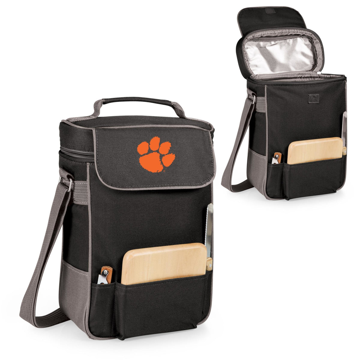 Clemson Tigers - Duet Wine &amp; Cheese Tote, (Black with Gray Accents) | Online Exclusive