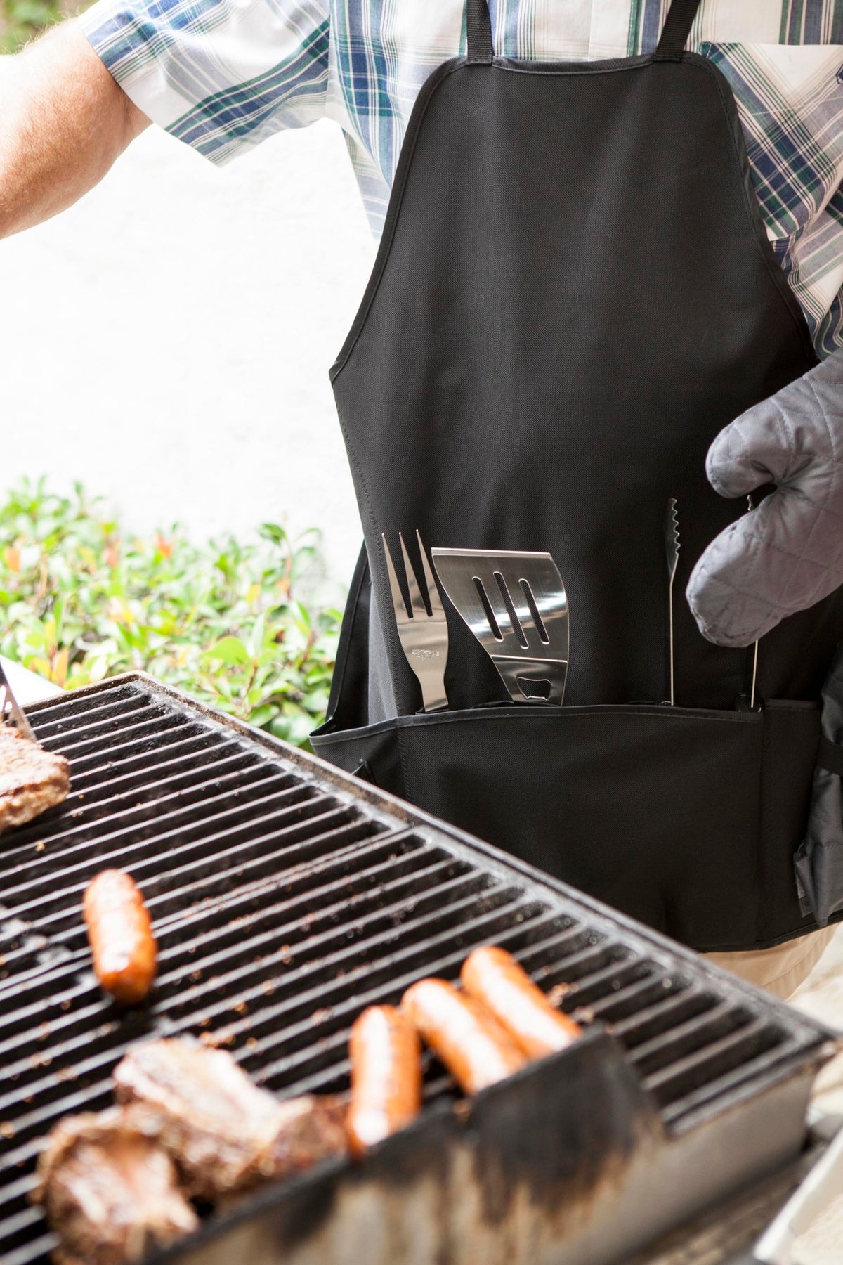 Clemson Tigers - BBQ Apron Tote Pro Grill Set, (Black with Gray Accents) | Online Exclusive