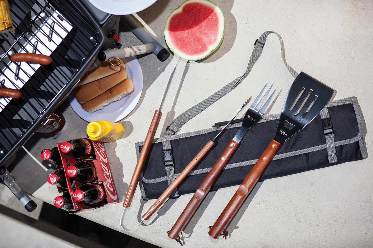 Clemson Tigers - 3-Piece BBQ Tote &amp; Grill Set, (Black with Gray Accents) | Online Exclusive