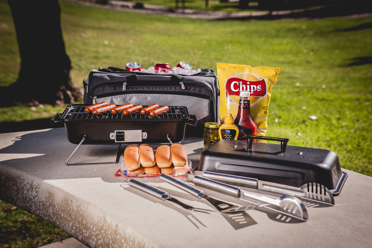 Clemson Tigers - Buccaneer Portable Charcoal Grill &amp; Cooler Tote, (Black with Gray Accents) | Online Exclusive