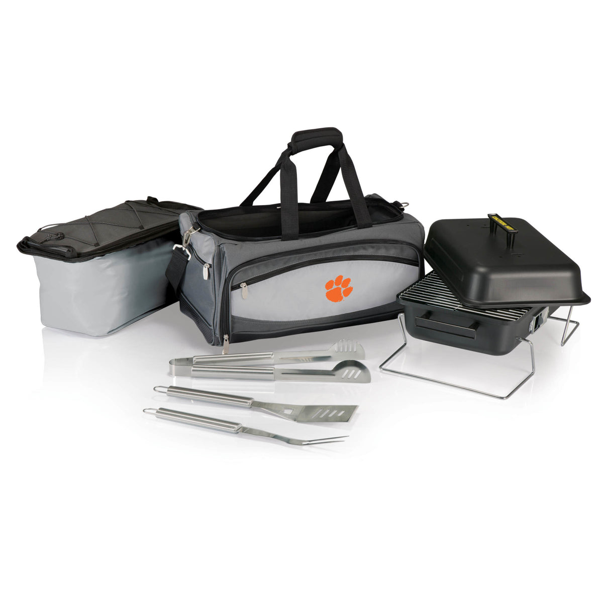 Clemson Tigers - Buccaneer Portable Charcoal Grill &amp; Cooler Tote, (Black with Gray Accents) | Online Exclusive