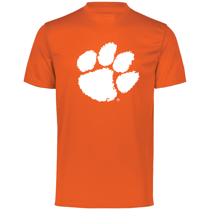 Classic Clemson White Paw Tee | Dry Fit - Youth - Orange