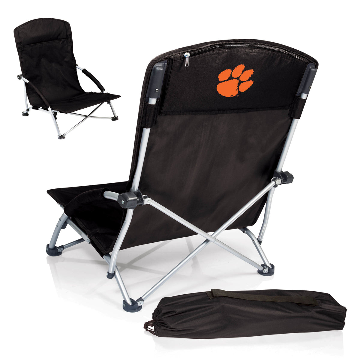 Clemson Tigers - Tranquility Beach Chair with Carry Bag, (Black) | Online Exclusive