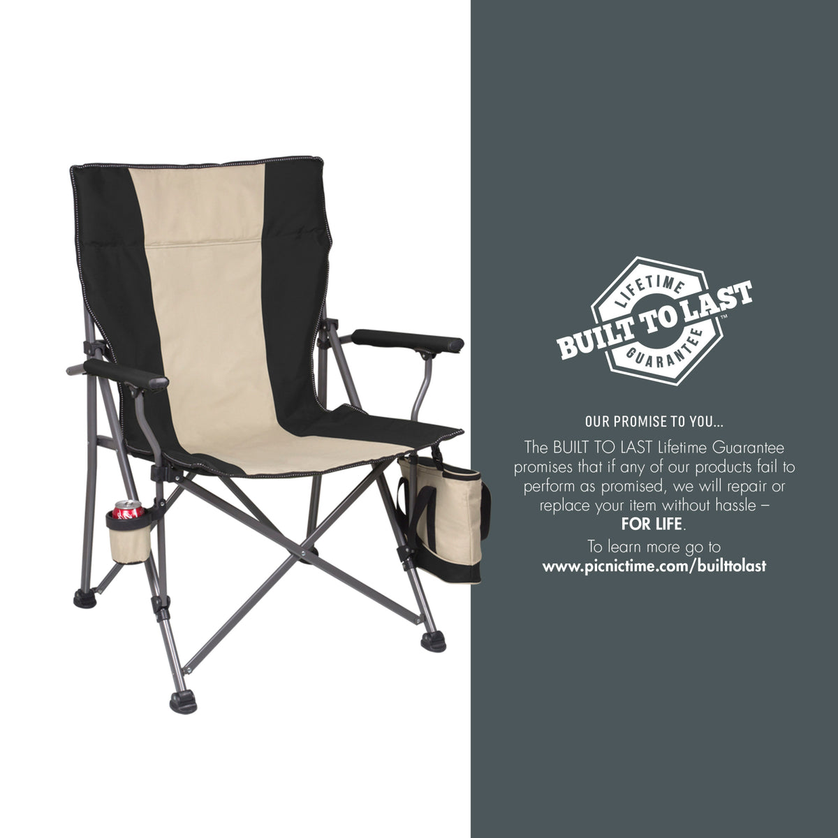 Clemson Tigers - Big Bear XXL Camping Chair with Cooler, (Black) | Online Exclusive