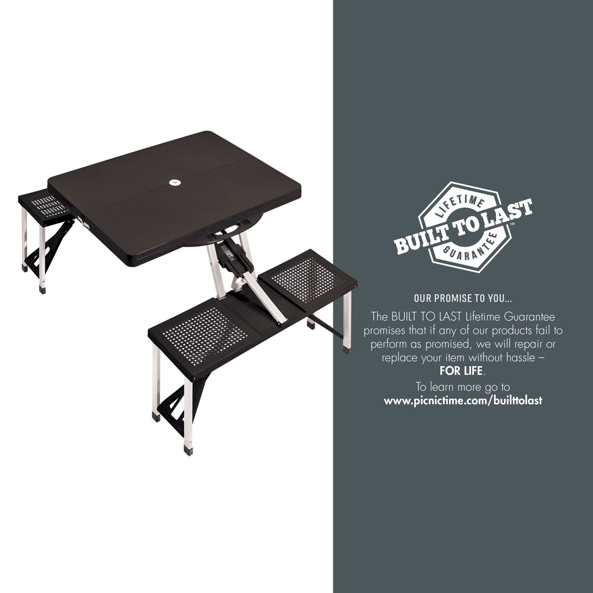 Clemson Tigers - Picnic Table Portable Folding Table with Seats, (Black) | Online Exclusive