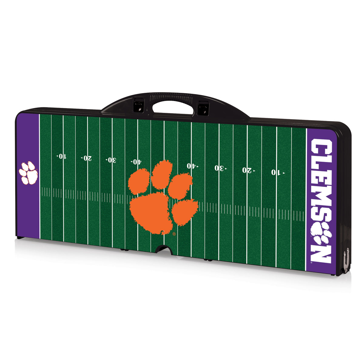 Clemson Tigers - Football Field - Picnic Table Portable Folding Table with Seats, (Black) | Online Exclusive