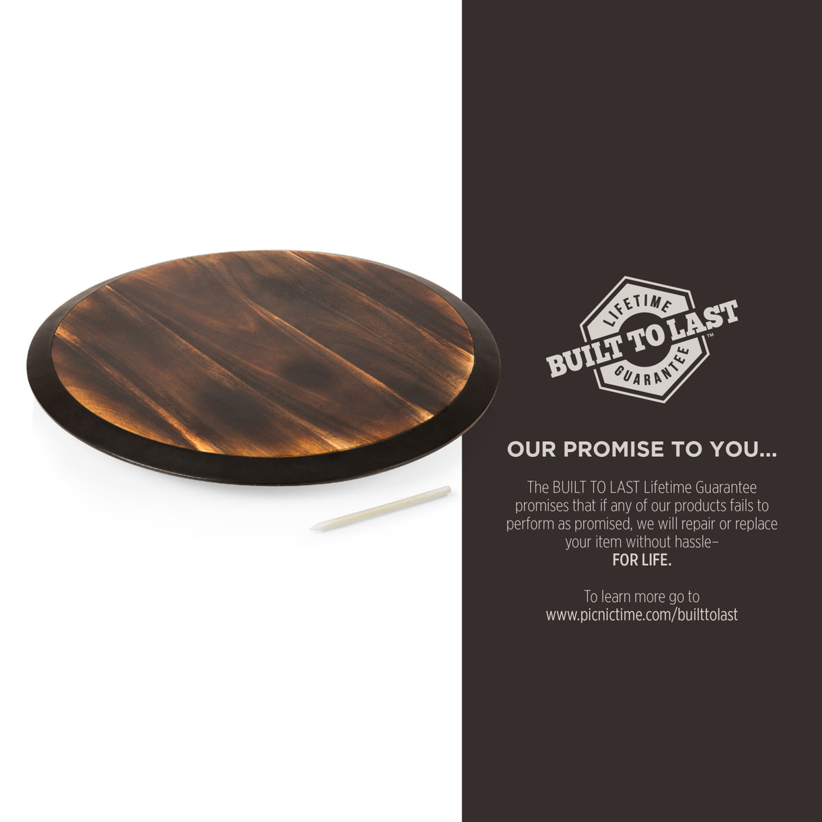 Clemson Tigers - Lazy Susan Serving Tray, (Fire Acacia Wood) | Online Exclusive