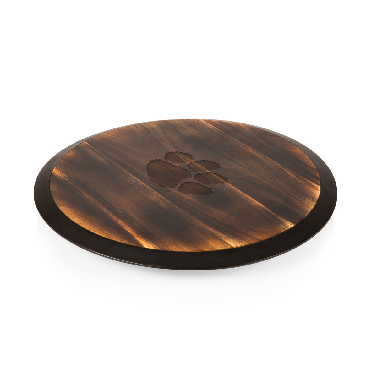 Clemson Tigers - Lazy Susan Serving Tray, (Fire Acacia Wood) | Online Exclusive