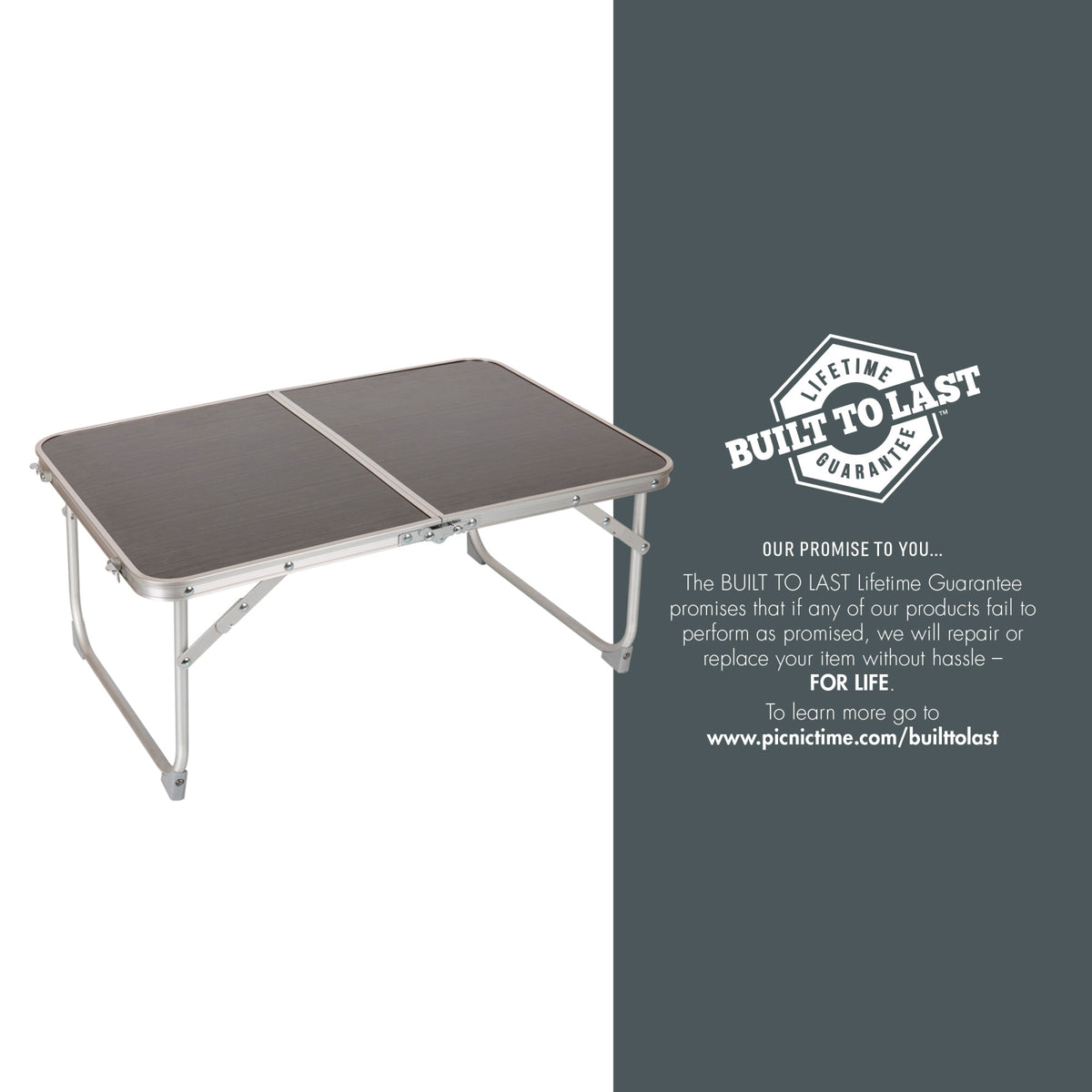 Clemson Tigers - Concert Table Mini Portable Table, (Charcoal Wood Grain) | Online Exclusive